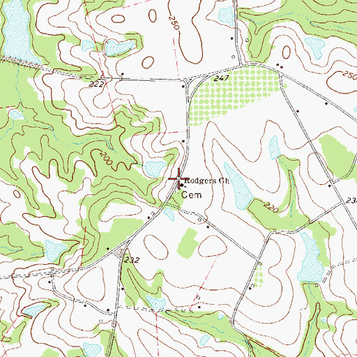 Topographic Map of Rodgers Church, GA