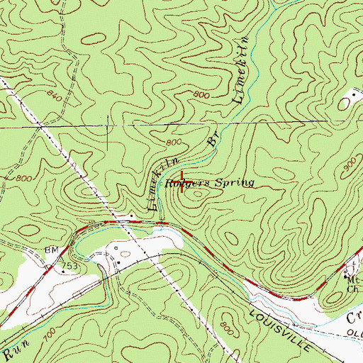 Topographic Map of Rodgers Spring, GA