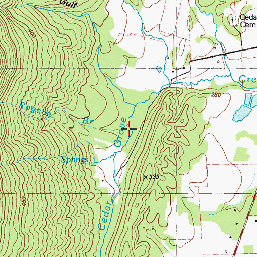 Topographic Map of Rogers Branch, GA