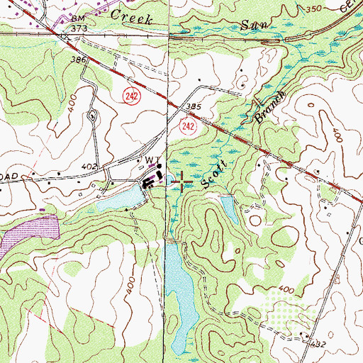 Topographic Map of Rogers Branch, GA