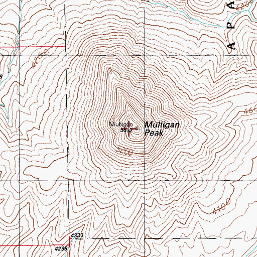 Topographic Map of Mulligan Peak, AZ