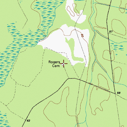 Topographic Map of Rogers Cemetery, GA