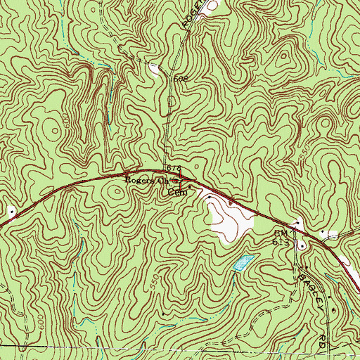 Topographic Map of Rogers Methodist Church, GA