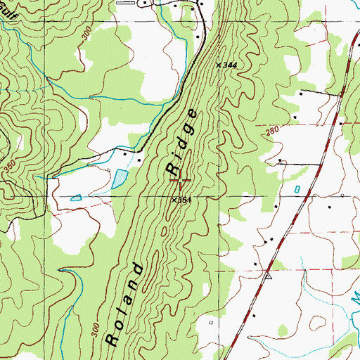 Topographic Map of Roland Ridge, GA