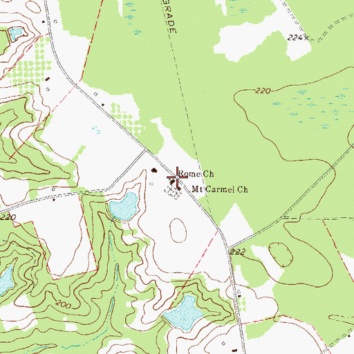 Topographic Map of Rome Church, GA