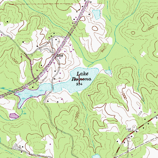 Topographic Map of Lake Romona, GA