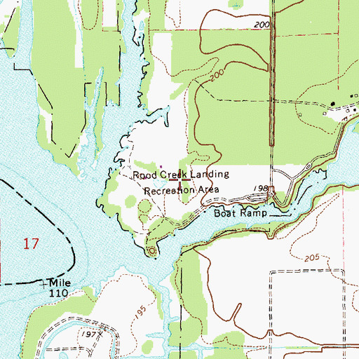 Topographic Map of Rood Creek Landing Recreation Area, GA