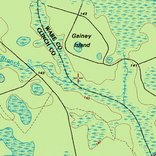 Topographic Map of Rooty Branch, GA