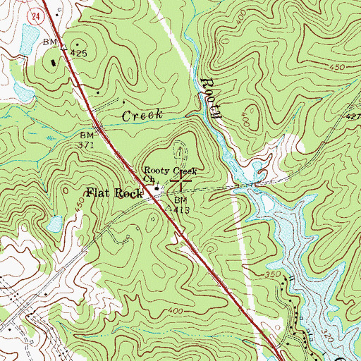 Topographic Map of Rooty Creek Church, GA