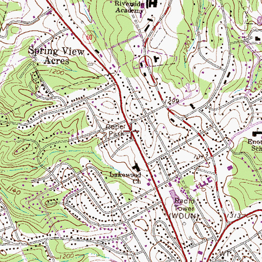 Topographic Map of Roper Park, GA