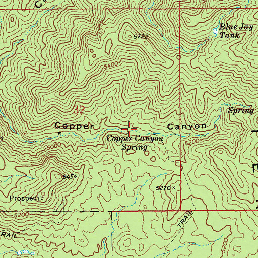 Topographic Map of Copper Canyon Spring, AZ