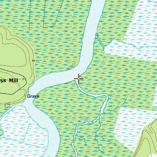 Topographic Map of Rose Creek, GA
