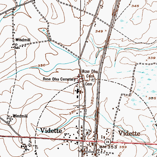 Topographic Map of Rose Dhu Cemetery, GA
