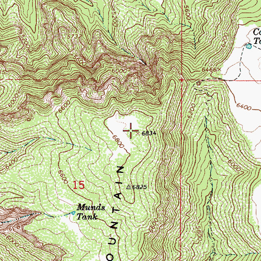 Topographic Map of Munds Mountain, AZ