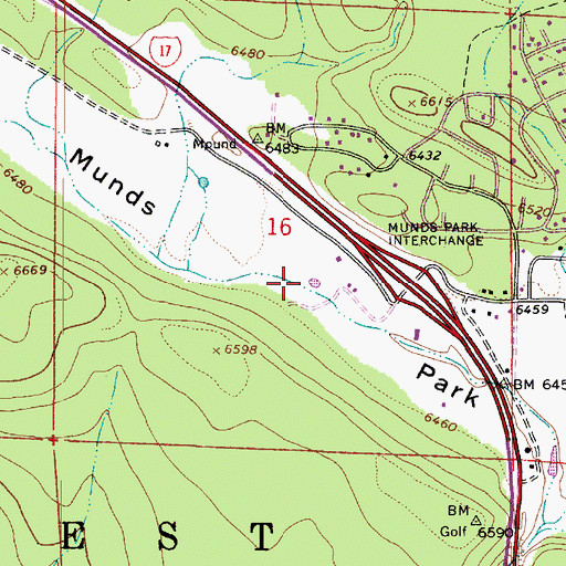 Topographic Map of Munds Park, AZ