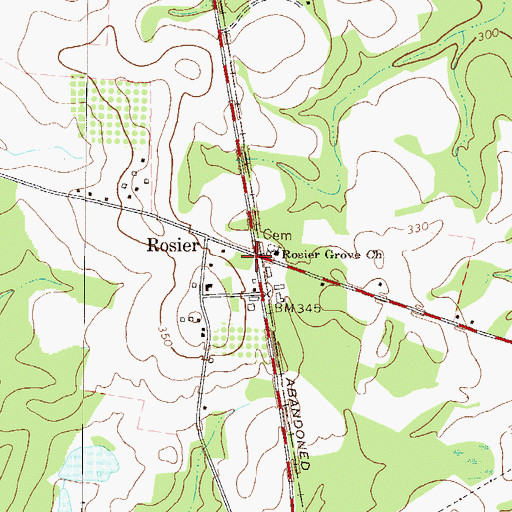 Topographic Map of Rosier, GA