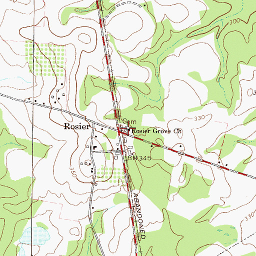 Topographic Map of Rosier Grove Church, GA