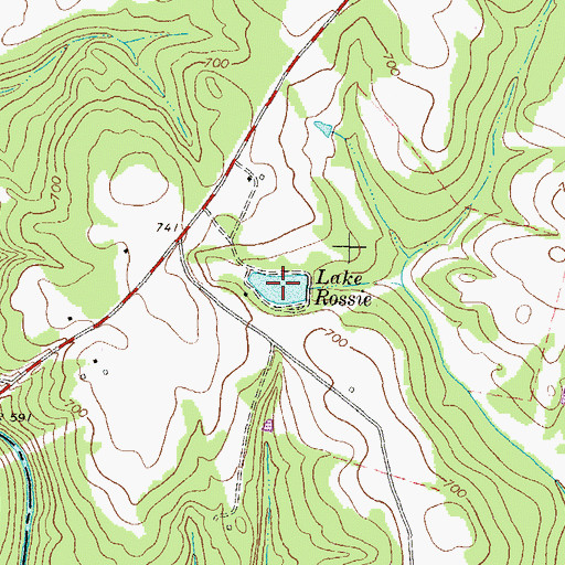 Topographic Map of Lake Rossie, GA