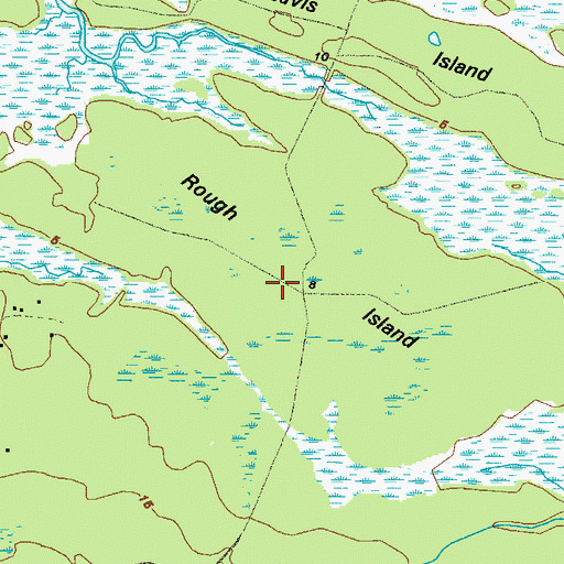Topographic Map of Rough Island, GA