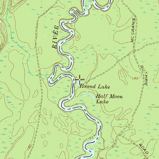 Topographic Map of Round Lake, GA