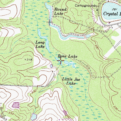 Topographic Map of Round Lake, GA