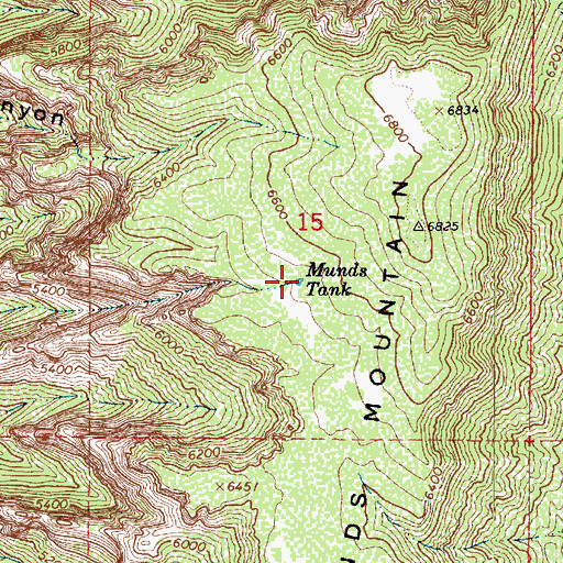 Topographic Map of Munds Tank, AZ