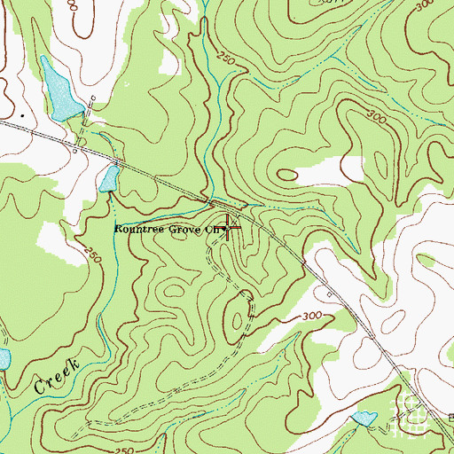 Topographic Map of Rountree Grove Church, GA