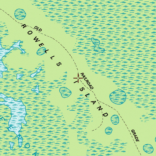 Topographic Map of Rowells Island, GA