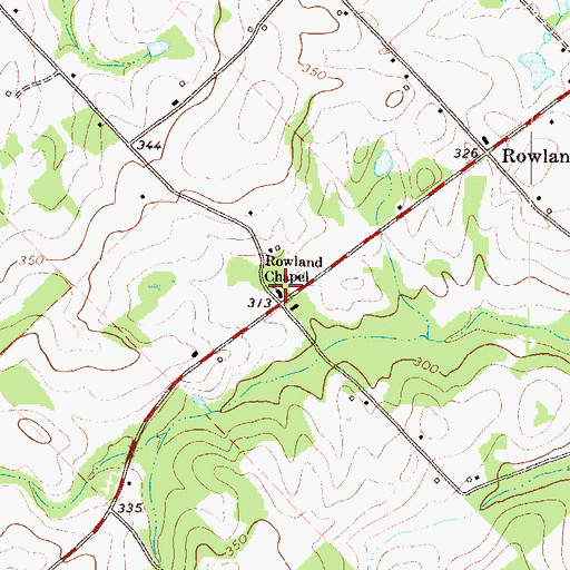 Topographic Map of Rowland Chapel, GA