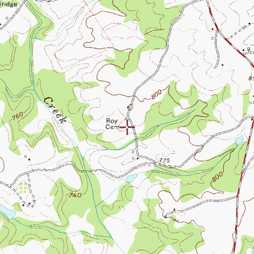 Topographic Map of Roy Cemetery, GA