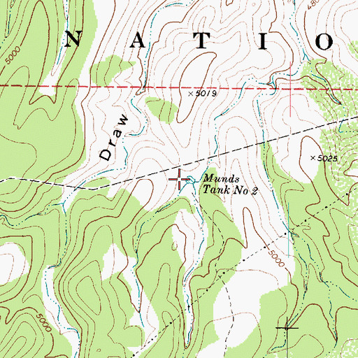 Topographic Map of Munds Tank Number Two, AZ