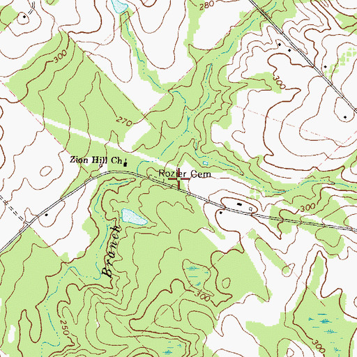 Topographic Map of Rozier Cemetery, GA