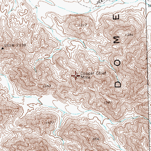 Topographic Map of Copper Chief Mine, AZ