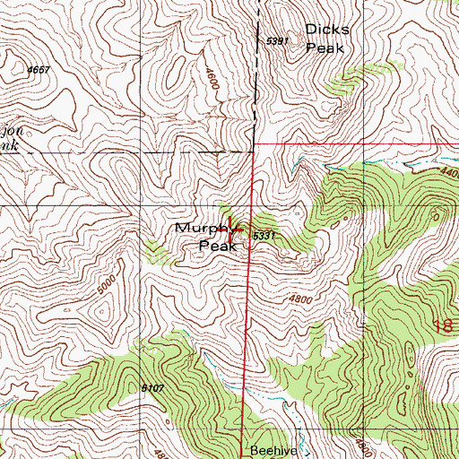 Topographic Map of Murphy Peak, AZ