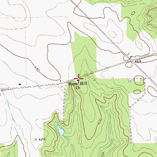 Topographic Map of Rural Hill Church, GA