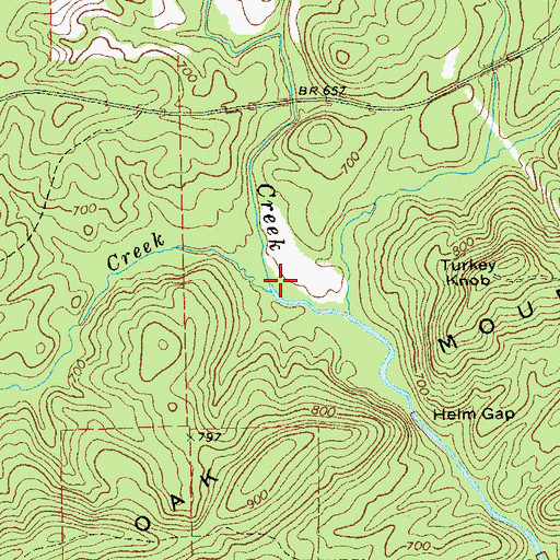 Topographic Map of Rush Creek, GA