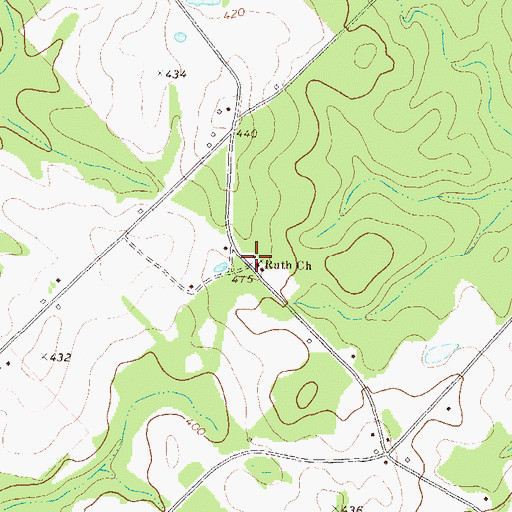 Topographic Map of Ruth Church, GA