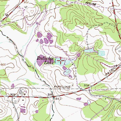 Topographic Map of Rutledge Lake, GA