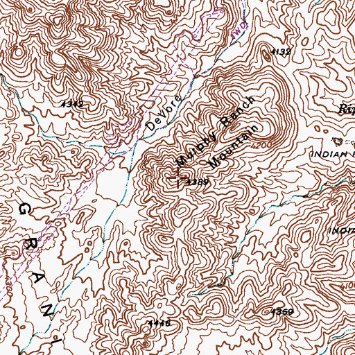 Topographic Map of Murphy Ranch Mountain, AZ