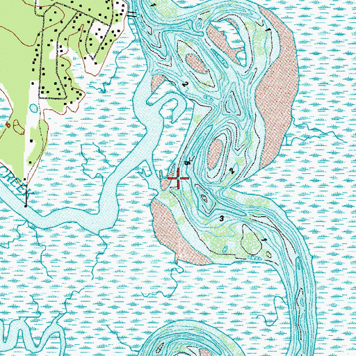 Topographic Map of Sadlers Creek, GA
