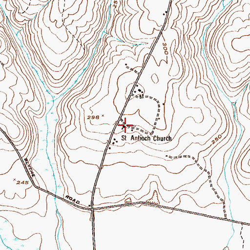 Topographic Map of Saint Antioch Church, GA