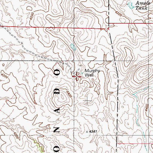 Topographic Map of Murphy Well, AZ