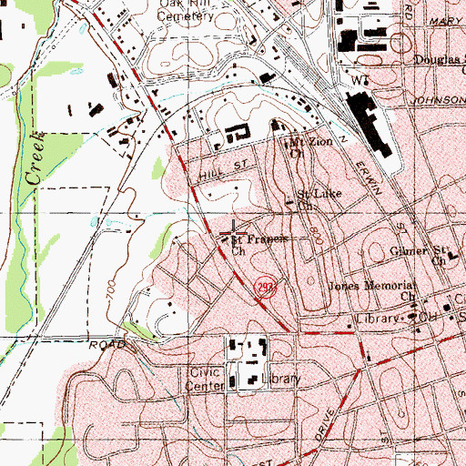 Topographic Map of Saint Francis Church, GA