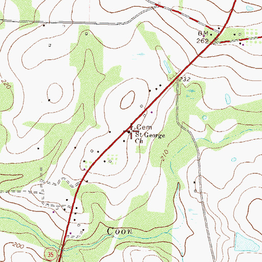 Topographic Map of Saint George Church, GA