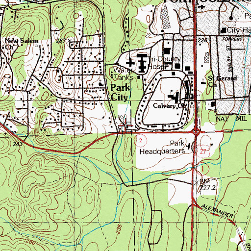 Topographic Map of Saint Gerard School, GA