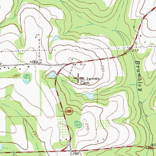 Topographic Map of Saint James Cemetery, GA