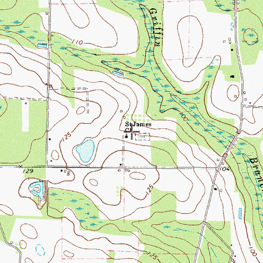 Topographic Map of Saint James Church, GA