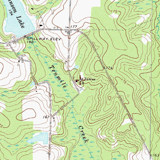 Topographic Map of Saint James Church, GA