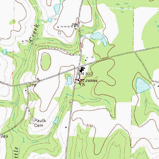 Topographic Map of Saint James Church, GA