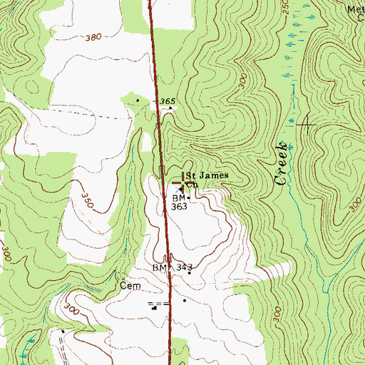 Topographic Map of Saint James Church, GA